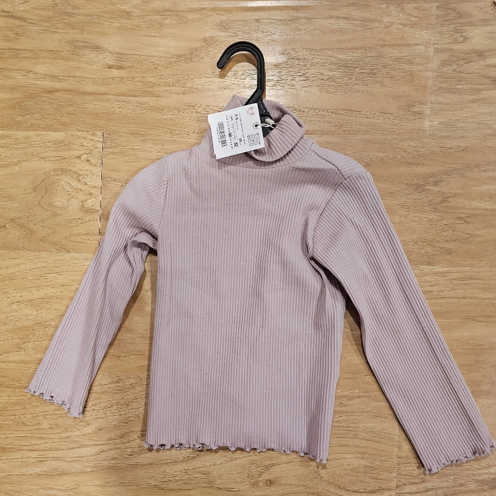 New Zara Kids Ribbed Turtleneck Top Size 2 - 3